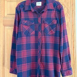 NWOT Ci Sono Red and Blue Plaid Button Down Shirt